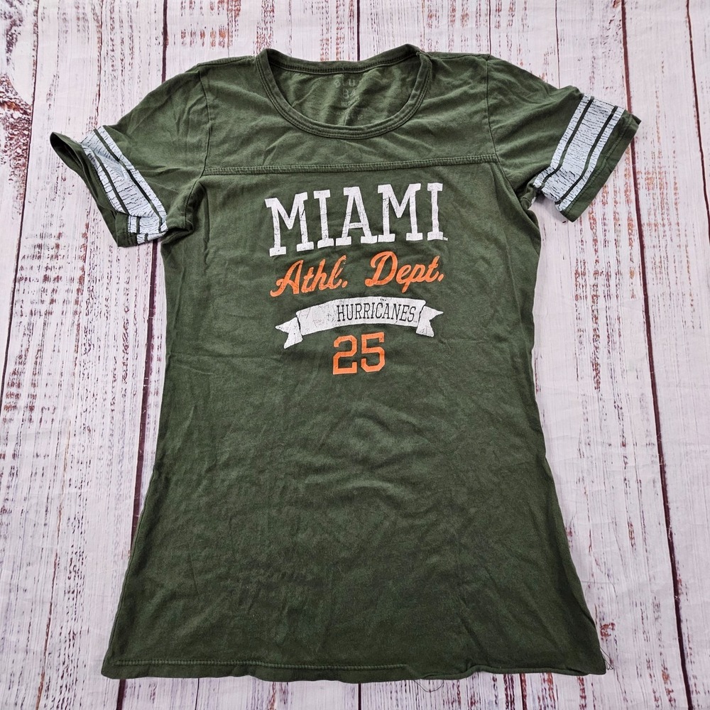 Miami Hurricanes Athletic Dept Green Short Sleeve Cotton T-Shirt Women's M